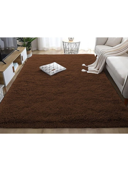 Γαρύφαλλο Fluffie Χαλί Ορθογώνιο Shaggy 140x200cm Καφέ
