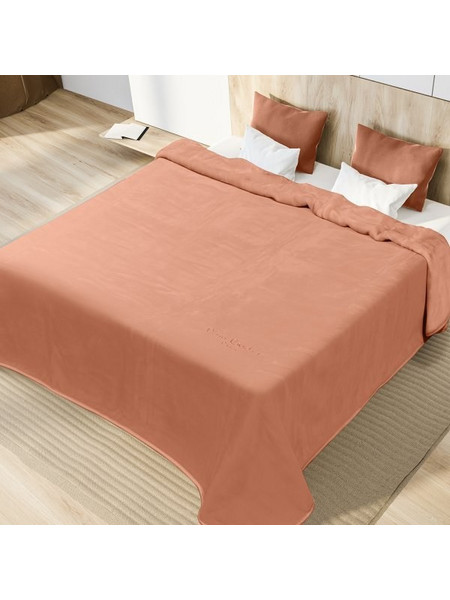 Κουβέρτα Βελουτέ Υπέρδιπλη 545/2 Caramel Pierre Cardin Πορτοκαλί 220x240
