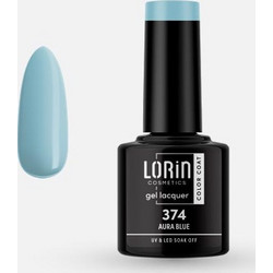 Lorin Gel Lacquer 374 Aura Blue Ημιμόνιμο Βερνίκι Νυχιών 8ml