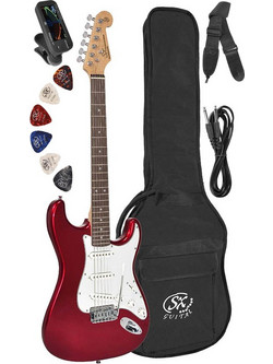 SX Guitars ED1 Ηλεκτρική Κιθάρα ST Style με SSS Μαγνήτες και Ταστιέρα Rosewood Candy Apple Red