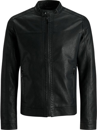 Jack & Jones Jjewarner Ανδρικό Μπουφάν Δερματίνη Μαύρο 12182461