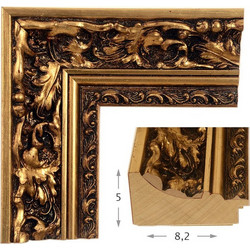 Καθρέπτης με ξύλινη χρυσή κορνίζα 60x80/70x90