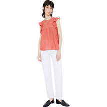 WILD PONY EMBROIDERED SLEEVELESS WITH RUFFLES ΤΟΠ 21W/41027-RED