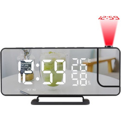TS-9210 Digital Mirror Projection Alarm Clock With FM Radio & Temperature Humidity (OEM)