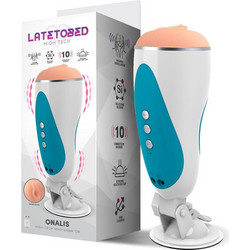 LateToBed Onalis Moan & Vibrator Pocket Pussy Αυνανιστήρι με Δόνηση White