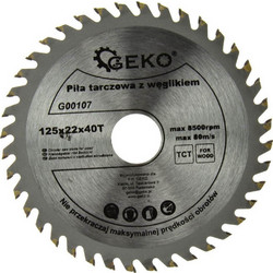 Geko G00107 - Δίσκος Κοπής Ξύλου για Γωνιακό Τροχό O125x22mm