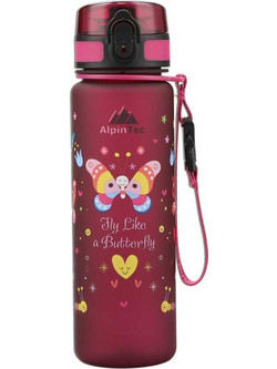 AlpinPro Alpintec Kids Butterfly Παιδικό Μπουκάλι Πλαστικό BPA Free Κόκκινο 500ml