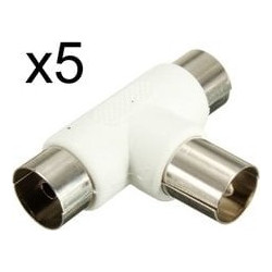 POWERTECH Adapter για κεραία male σε 2x female, 5τμχ , CAB-V009