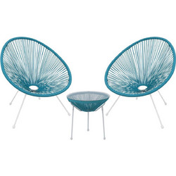 Woodwell Acapulco Σετ Σαλόνι Κήπου Rattan 3τμχ Μπλε E245,Α3S