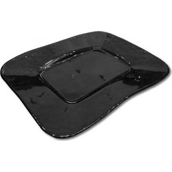 Πιατέλα μαύρη 31cm γυάλινη Sisley PLTE00104