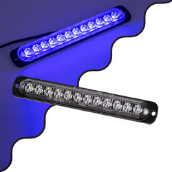GloboStar(R) 85268 PRO Series Μπάρα Σήμανσης Οχήματος Αστυνομίας για Αυτοκίνητα + Φορτηγά 10 Προγραμμάτων Φωτισμού STROBE LED SMD 3030 15W DC 12-24V Αδιάβροχη IP65 Μπλε 85268