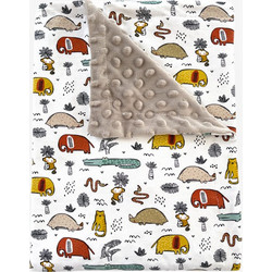 Tiny Toes Safari Κουβέρτα Αγκαλιάς Βελουτέ 75x110 Λευκή