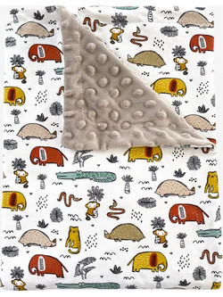 Tiny Toes Safari Κουβέρτα Αγκαλιάς Βελουτέ 75x110 Λευκή