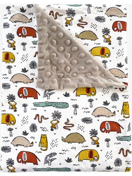 Tiny Toes Safari Κουβέρτα Αγκαλιάς Βελουτέ 75x110 Λευκή