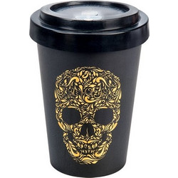 Well Ποτήρι Bamboo με Καπάκι Skull Black 400ml