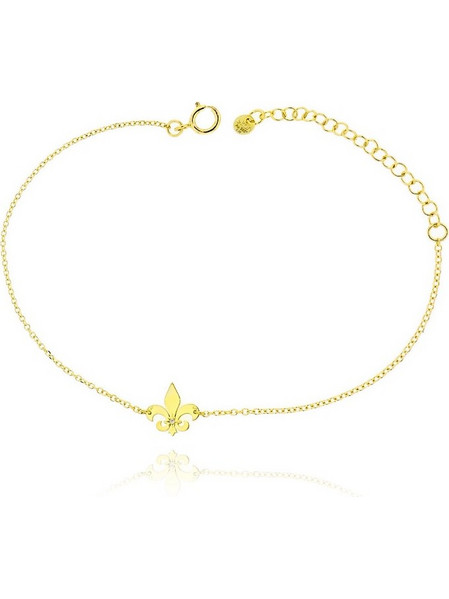 Βραχιόλι Fleur de Lys από Κίτρινο Χρυσό Κ14 με Φυσικό Διαμάντι 039053