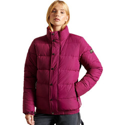 Superdry Source Retro Γυναικείο Μπουφάν Χειμωνιάτικο Puffer Κοντό Φούξια W5010967A-WLQ