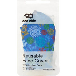 Eco Chic Face Cover Blue Sketchy Snowflakes M22 1τμχ