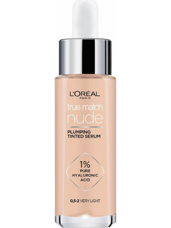 L'Oreal Paris True Match Nude Plumping Tinted Serum 0.5-2 Very Light Liquid Make Up 30ml