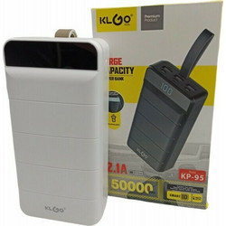 KLGO KP-95 Power Bank 50000mAh με 3 Θύρες USB-A & 2 Θύρες USB-C White