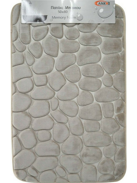 Ankor Αντιολισθητικό Πατάκι Μπάνιου Memory Foam Μπεζ 50x80εκ. 807864