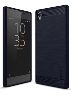 Θήκη MOFI Brushed Texture Carbon Fiber Shockproof TPU για Sony Xperia L1 (Μπλε) (OEM)