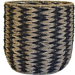 Mastershop Κασπώ Rush Ψάθινο Μαύρο 35x35cm