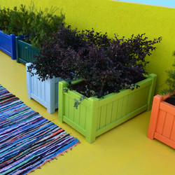 CE Ενισχυμένη Ξύλινη Ορθογώνια Γλάστρα 50x100x45cm (005976)