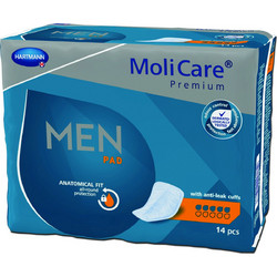 Hartmann MoliCare Premium Men Pad Επιθέματα Ακράτειας 5 Σταγόνες 14τμχ