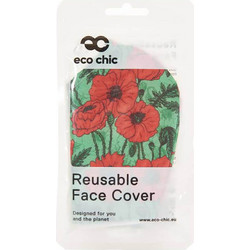Eco Chic Face Cover Green Poppies M16 1τμχ