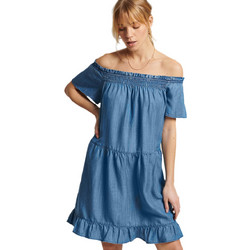 Superdry Ovin Mini Καλοκαιρινό Καθημερινό Φόρεμα Τζιν Μπλε W8011039A-QQL