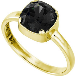 Δαχτυλίδι Anastasios Creations χρυσό ασήμι 925 με swarovski jet 8x8mm No.55 FD739