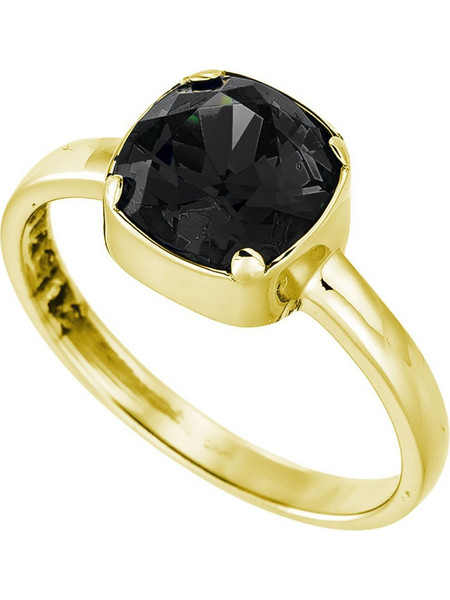Δαχτυλίδι Anastasios Creations χρυσό ασήμι 925 με swarovski jet 8x8mm No.55 FD739