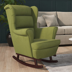vidaXL Κουνιστή Πολυθρόνα Βελούδινη Πράσινη 329366