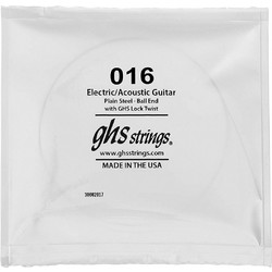 GHS Χορδή Ηλεκτρικής / Ακουστικής Κιθάρας Plain Steel 16"