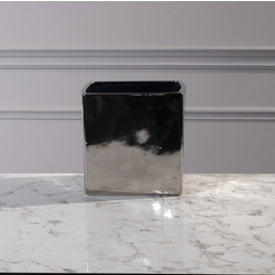 Supergreens Κασπώ Τετράγωνο Κεραμικό Ασημί 21x21x21cm 0520-8