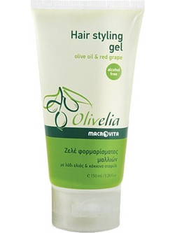 Macrovita Olive Hair Styling Gel Μαλλιών για Όγκο & Λάμψη Δυνατό Κράτημα 150ml