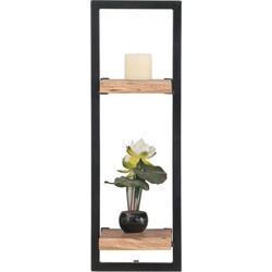LIZARD Frame Ράφι Μέταλλο Βαφή Μαύρο, Ξύλο Ακακία Φυσικό Μαύρο Φυσικό