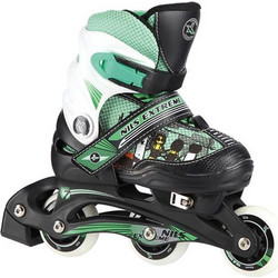 Nils Extreme Inline Αυξομειούμενα Rollers Παιδικά Μαύρα Πράσινα NJ9128