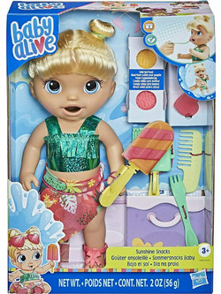 Hasbro Baby Alive Sunshine Snacks Blonde Hair