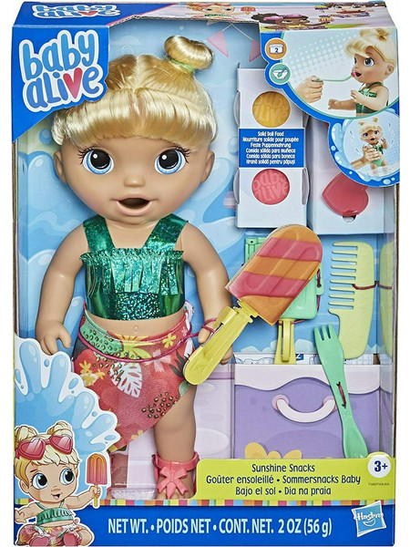 Hasbro Baby Alive Sunshine Snacks Blonde Hair