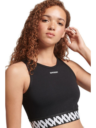 Superdry Code Logo Αθλητικό Μπουστάκι με Μέτρια Στήριξη Μαύρο W6011392A-02A