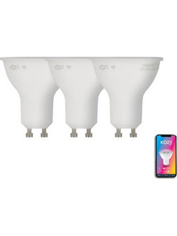 Xanlite Kozii Λαμπτηρας Led Smart Wifi και Bluetooth CCT RGB GU10 5W 345LΜ Συσκευασία 3 Τεμαχίων