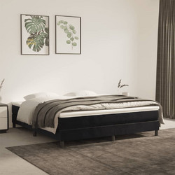 vidaXL Κρεβάτι Boxspring με Στρώμα 180x200cm Μαύρο 3144347