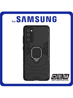 Θήκη Πλάτης - Back Cover, Silicone Σιλικόνη Ring Armor TPU Black Μαύρο For Samsung S20