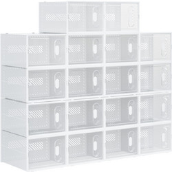 HOMCOM Παπουτσοθήκη Πλαστική Λευκή M21xΠ36xY28cm 850-174V01