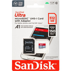 Sandisk Ultra microSDXC 512GB Class 10 UHS-I A1 150MB/s + Adapter