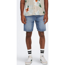 Only & Sons Casual Ανδρική Βερμούδα Τζιν Μπλε 22024849