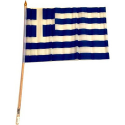 Σημαία Ελληνική 30χ45 εκ Υφασμάτινη με Ξύλινο Κοντάρι (45-012)