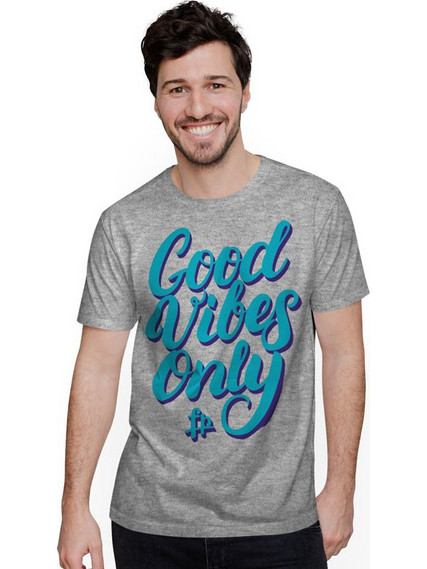 GOOD VIBES ONLY (Κοντομάνικο Ανδρικό / Unisex) - Grey melange